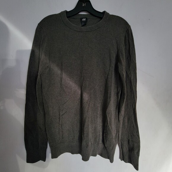 H&M Army Military Green Soft Long Sleeve Crew Neck Sweater Size XS - Picture 1 of 12